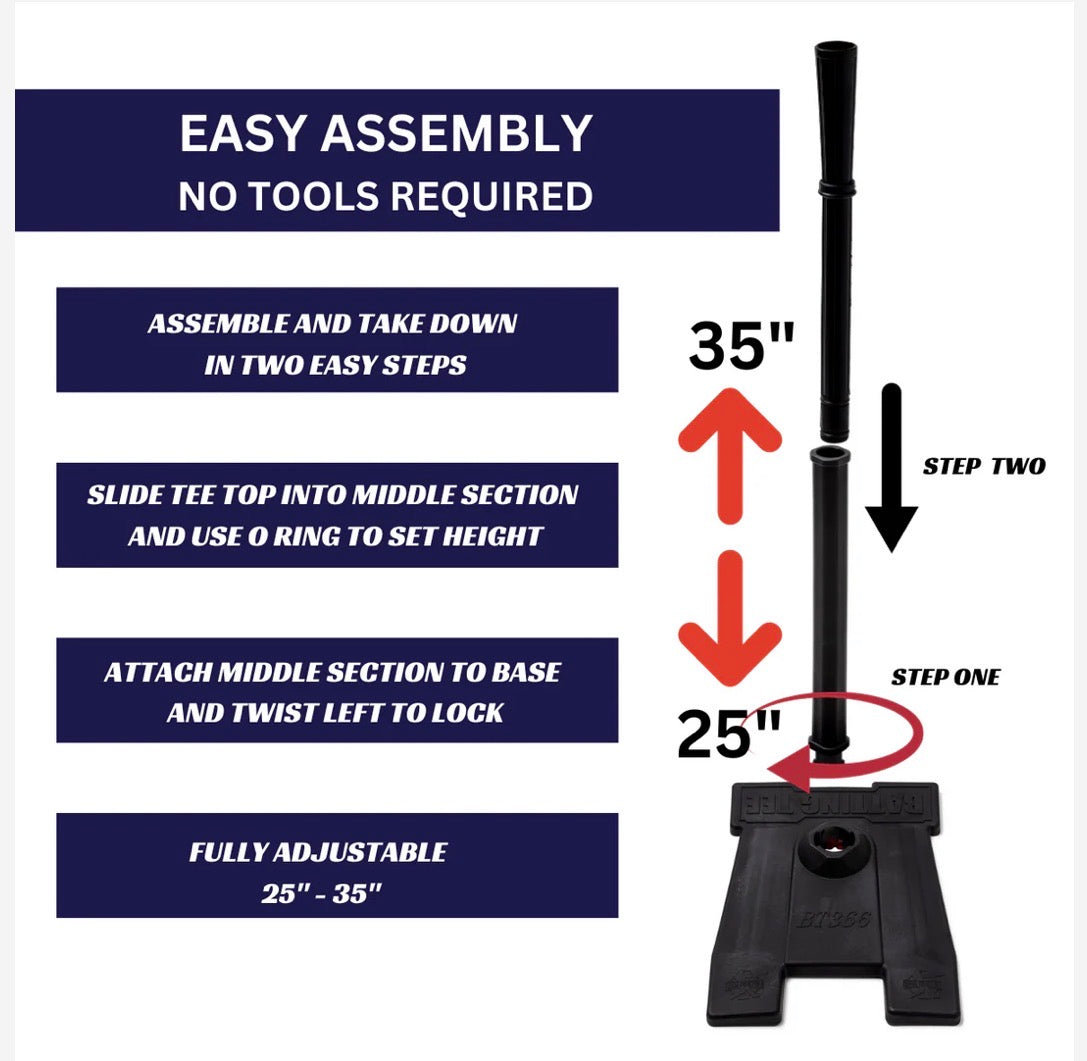 USA BT366 Pro Series Adjustable Baseball / Softball Batting Tee