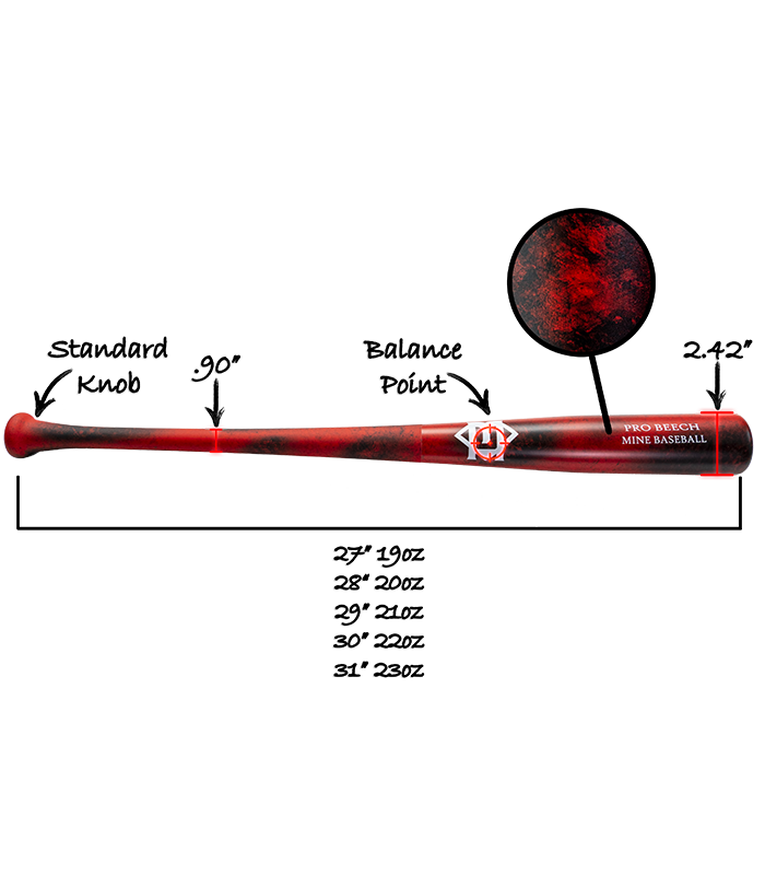 Youth Wood Bats Mine Baseball